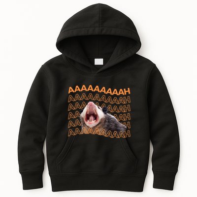 Opossum Screaming Funny Possum Trash Cat Meme Kids Hoodie