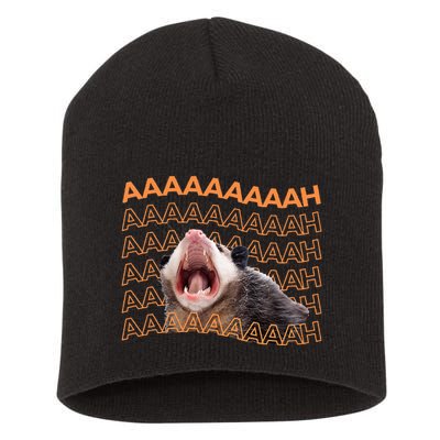Opossum Screaming Funny Possum Trash Cat Meme Short Acrylic Beanie