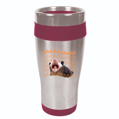 Opossum Screaming Funny Possum Trash Cat Meme 16oz Travel Tumbler