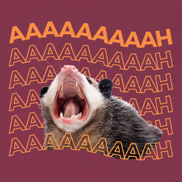 Opossum Screaming Funny Possum Trash Cat Meme 16oz Travel Tumbler