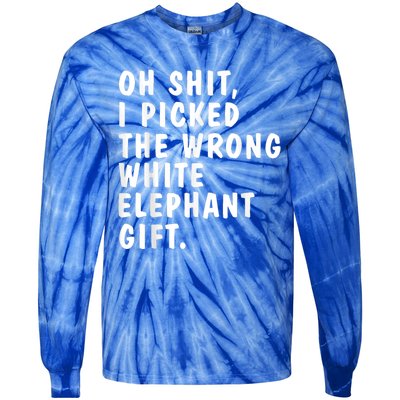 Oh Shit Funny White Elephant Gifts For Christmas Presents Tie-Dye Long Sleeve Shirt