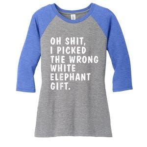 Oh Shit Funny White Elephant Gifts For Christmas Presents Women's Tri-Blend 3/4-Sleeve Raglan Shirt