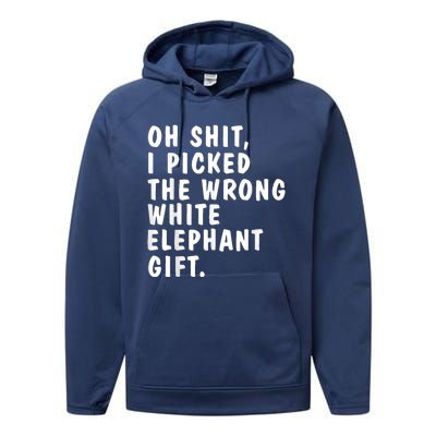 Oh Shit Funny White Elephant Gifts For Christmas Presents Performance Fleece Hoodie