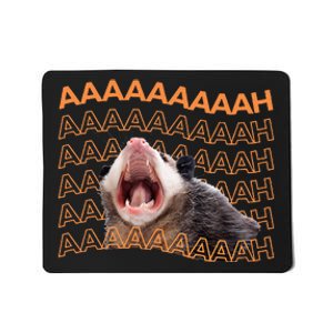 Opossum Screaming Funny Possum Trash Cat Meme Mousepad