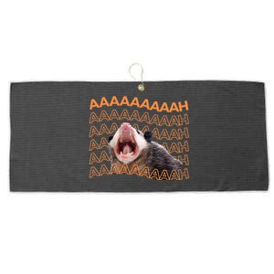 Opossum Screaming Funny Possum Trash Cat Meme Large Microfiber Waffle Golf Towel