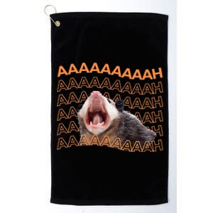 Opossum Screaming Funny Possum Trash Cat Meme Platinum Collection Golf Towel