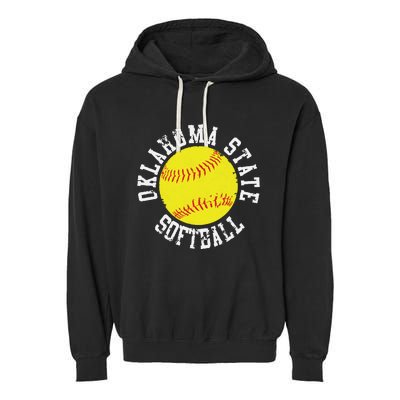 Oklahoma Softball Funny Garment-Dyed Fleece Hoodie