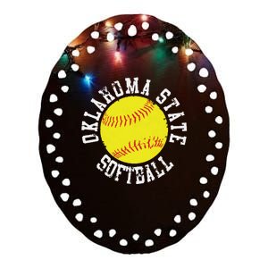 Oklahoma Softball Funny Ceramic Oval Ornament