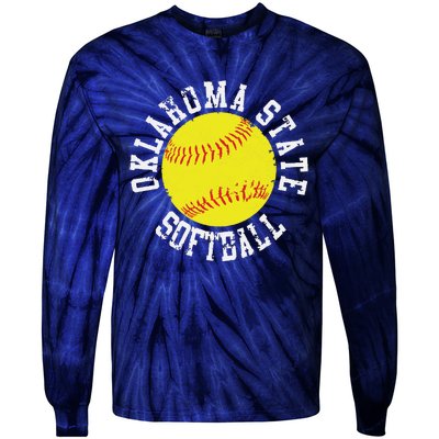 Oklahoma Softball Funny Tie-Dye Long Sleeve Shirt