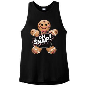 Oh Snap Funny Gingerbread Man Christmas Humor Ladies PosiCharge Tri-Blend Wicking Tank