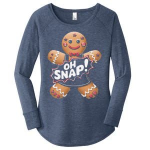 Oh Snap Funny Gingerbread Man Christmas Humor Women's Perfect Tri Tunic Long Sleeve Shirt