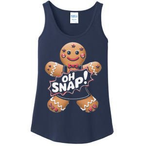 Oh Snap Funny Gingerbread Man Christmas Humor Ladies Essential Tank