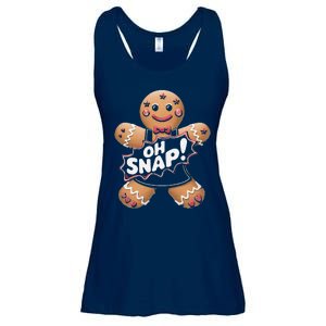 Oh Snap Funny Gingerbread Man Christmas Humor Ladies Essential Flowy Tank