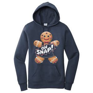 Oh Snap Funny Gingerbread Man Christmas Humor Women's Pullover Hoodie