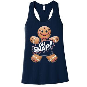 Oh Snap Funny Gingerbread Man Christmas Humor Women's Racerback Tank