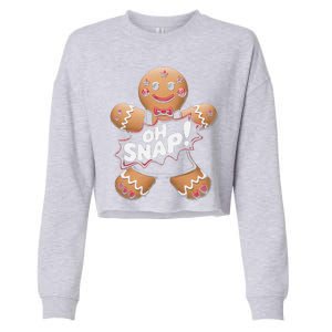 Oh Snap Funny Gingerbread Man Christmas Humor Cropped Pullover Crew