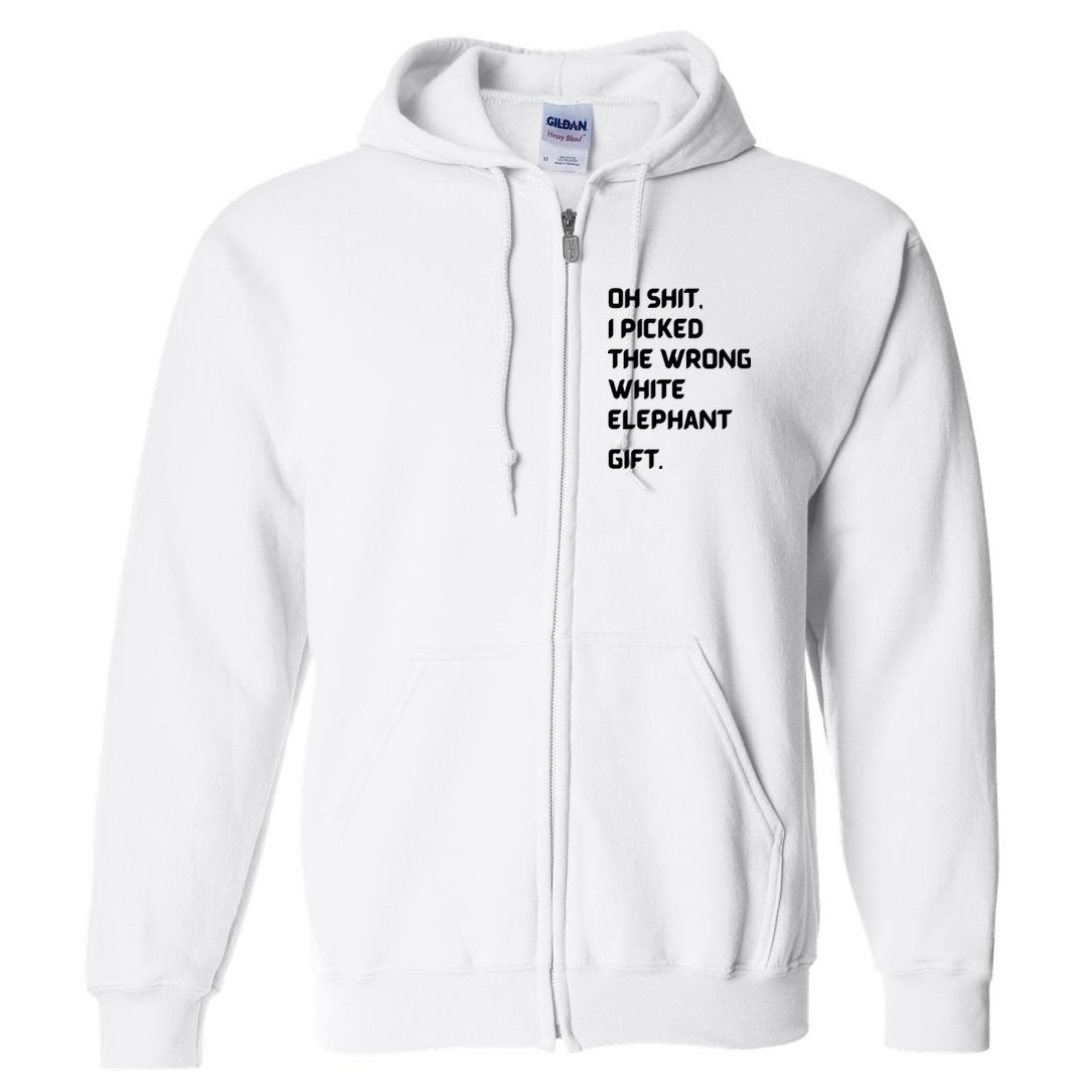Oh Shit Funny White Elephant Gifts For Adults Under 15 20 Full Zip Hoodie