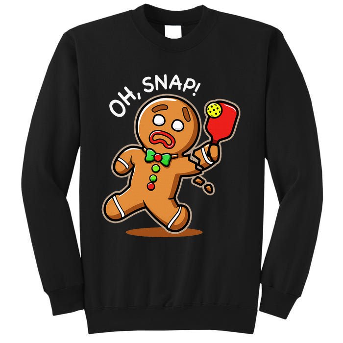 Oh Snap Funny Gingerbread Man Playing Pickleball Sweatshirt