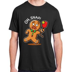 Oh Snap Funny Gingerbread Man Playing Pickleball Adult ChromaSoft Performance T-Shirt