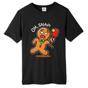 Oh Snap Funny Gingerbread Man Playing Pickleball Tall Fusion ChromaSoft Performance T-Shirt