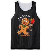 Oh Snap Funny Gingerbread Man Playing Pickleball Mesh Reversible Basketball Jersey Tank