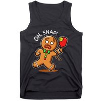 Oh Snap Funny Gingerbread Man Playing Pickleball Tank Top