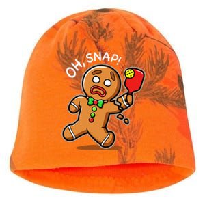 Oh Snap Funny Gingerbread Man Playing Pickleball Kati - Camo Knit Beanie