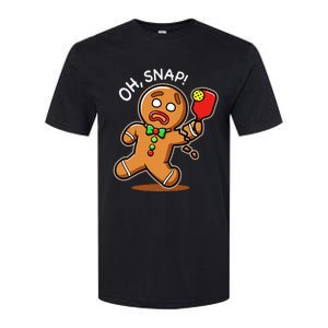 Oh Snap Funny Gingerbread Man Playing Pickleball Softstyle CVC T-Shirt