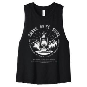 Oak Stone Feast Of Tabernacles Awake Arise Shine Lantern Women's Racerback Cropped Tank