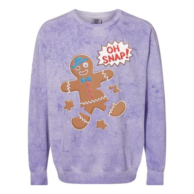 Oh Snap Funny Gingerbread Cookie Holiday Design For Bakers Colorblast Crewneck Sweatshirt