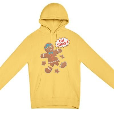 Oh Snap Funny Gingerbread Cookie Holiday Design For Bakers Premium Pullover Hoodie