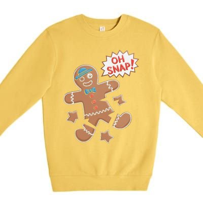 Oh Snap Funny Gingerbread Cookie Holiday Design For Bakers Premium Crewneck Sweatshirt