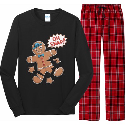 Oh Snap Funny Gingerbread Cookie Holiday Design For Bakers Long Sleeve Pajama Set