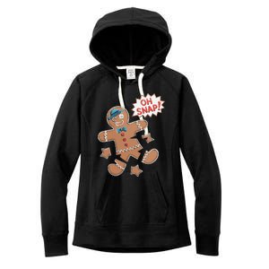 Oh Snap Funny Gingerbread Cookie Holiday Design For Bakers Women's Fleece Hoodie