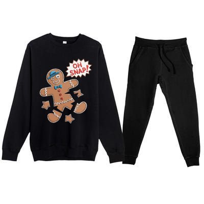 Oh Snap Funny Gingerbread Cookie Holiday Design For Bakers Premium Crewneck Sweatsuit Set