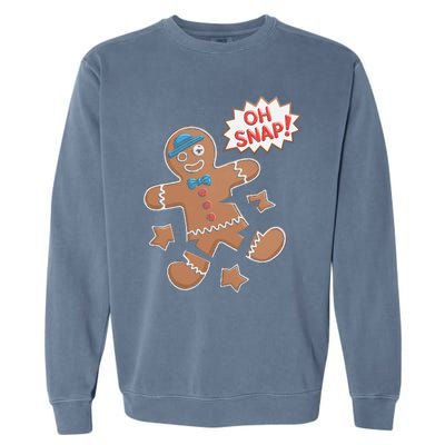 Oh Snap Funny Gingerbread Cookie Holiday Design For Bakers Garment-Dyed Sweatshirt