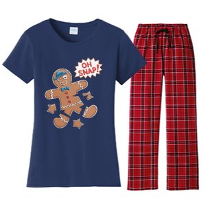 Oh Snap Funny Gingerbread Cookie Holiday Design For Bakers Women's Flannel Pajama Set