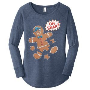 Oh Snap Funny Gingerbread Cookie Holiday Design For Bakers Women's Perfect Tri Tunic Long Sleeve Shirt