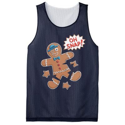 Oh Snap Funny Gingerbread Cookie Holiday Design For Bakers Mesh Reversible Basketball Jersey Tank