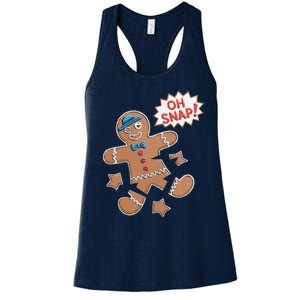 Oh Snap Funny Gingerbread Cookie Holiday Design For Bakers Women's Racerback Tank