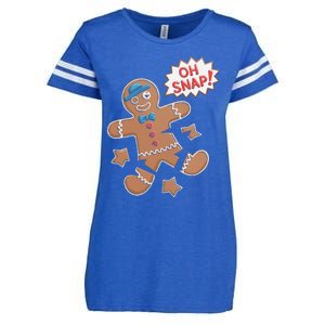 Oh Snap Funny Gingerbread Cookie Holiday Design For Bakers Enza Ladies Jersey Football T-Shirt