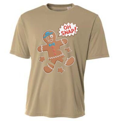 Oh Snap Funny Gingerbread Cookie Holiday Design For Bakers Cooling Performance Crew T-Shirt