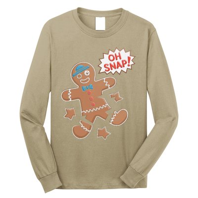 Oh Snap Funny Gingerbread Cookie Holiday Design For Bakers Long Sleeve Shirt