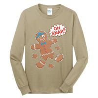 Oh Snap Funny Gingerbread Cookie Holiday Design For Bakers Tall Long Sleeve T-Shirt