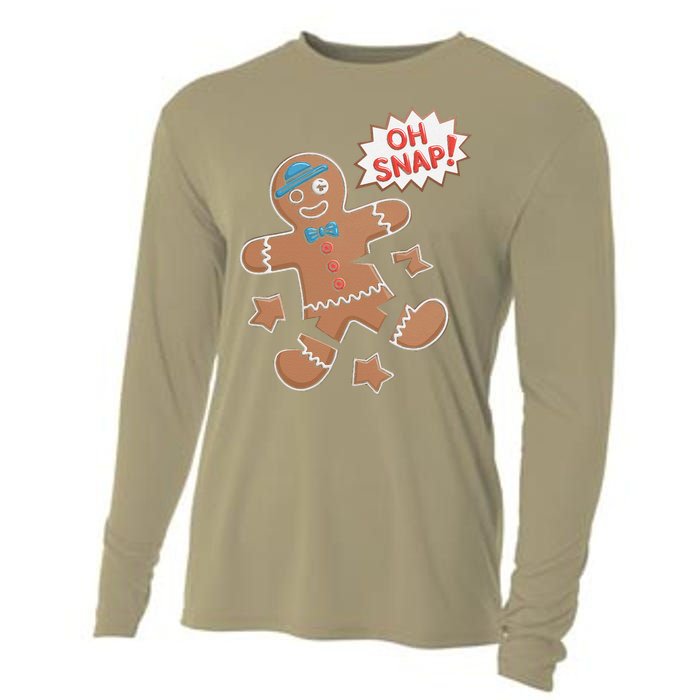 Oh Snap Funny Gingerbread Cookie Holiday Design For Bakers Cooling Performance Long Sleeve Crew