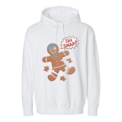 Oh Snap Funny Gingerbread Cookie Holiday Design For Bakers Garment-Dyed Fleece Hoodie