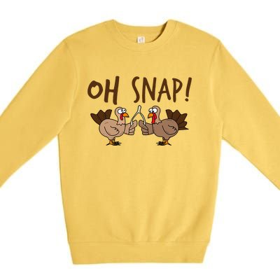 Oh Snap Funny Turkey Wishbone Thanksgiving Dinner Premium Crewneck Sweatshirt