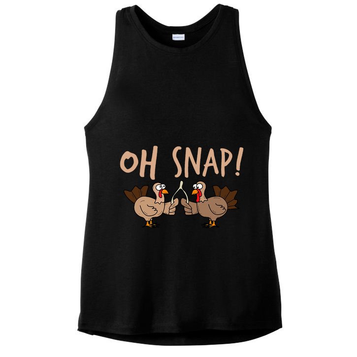 Oh Snap Funny Turkey Wishbone Thanksgiving Dinner Ladies PosiCharge Tri-Blend Wicking Tank