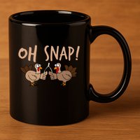 Oh Snap Funny Turkey Wishbone Thanksgiving Dinner 11oz C Handle Ceramic Mug