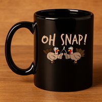 Oh Snap Funny Turkey Wishbone Thanksgiving Dinner 11oz C Handle Ceramic Mug